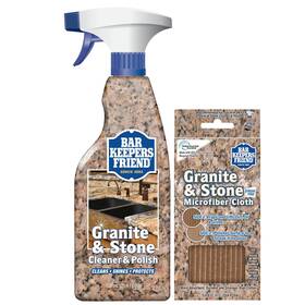 Bar Keepers Friend 071618513398 Stone And Granite Cleaner Polish 25.4 Oz Plus 1 Microfiber Cloth 2pc Cle