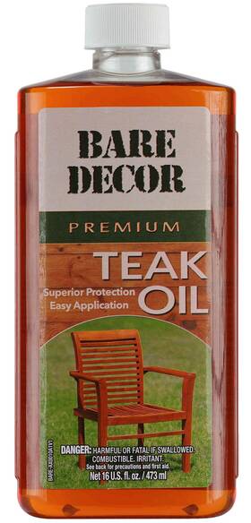 Bare-ax0010 Bare Decor Premium Golden Teak Oil For Home And Marine Use 16oz