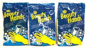 Beauty Hands 036801131209 Lot Of 3 Medium Latex Dishwashing Maid Housecleaning Yellow Gloves