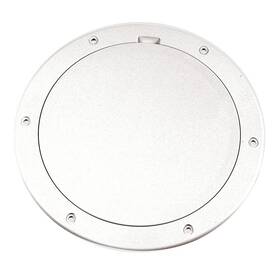 Beckson Marine 097914419455 6 Inch Smooth Center Pry-out Deck Plate - White