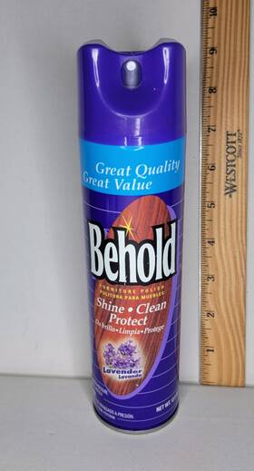 520305 Behold Furniture Polish 12.5 Oz Shine Clean Protect Lavender New Old Stock