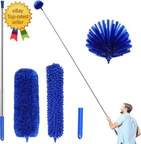 Bereborn 445017585523 Duster Microfiber Dusters With 2 Handle Sets Durable 15-100 Inches Long Telesc
