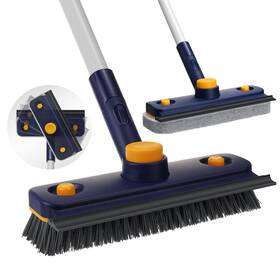 Bestnifly 747558720027 Floor Scrubber 3 In 1 Scrub Brush With Squeegee Long Handle Tub Tile