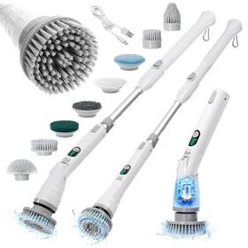 Skuk75884 Bestnifly Electric Spin Scrubber Cordless Cleaning Brush With 8 Heads Power Shower Long