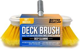 Better Boat 313045837822 Soft Deck Brush Heavy-duty Marine Head 8 Inch Bristle With Bumper 3/4