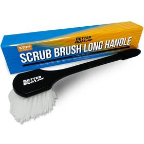 Better Boat 850023180902 Stiff Hand Scrub Brush Large Handle Heavy Duty Tire And Wheel Cleaning Tool