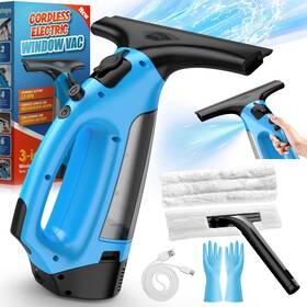 Bic 093337526411 3-in-1 Rechargeable Window Vacuum Squeegee Cordless With 10-inch Blade Windo