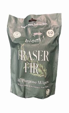 Biom 850056298094 All-purpose Wipes - Fraser Fir Escape 60 Plant Base&plastic Free New