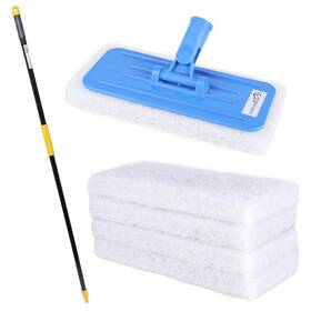 Bison Life 726084118867 Light Duty Cleaning Scrubbing Pads 5-pieces Bundle With Threaded Swivel Ez Scrub