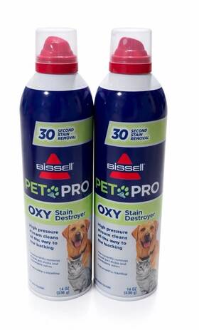Bissell 011120230482 2 Cans Pet Pro Oxy Carpet Stain Odor Destroyer Permanent Remover Aerosol