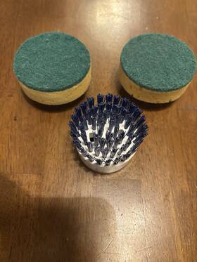 90511586 Black & Decker 2 And Power Scrubber Scour Pads Green Yellow Pots Pans 1 Brush
