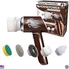 B0cpgfqjm4 Black & Decker Electric Power Scrubber Waterproof 5 Brush Heads 350 Rpm Rechargeable