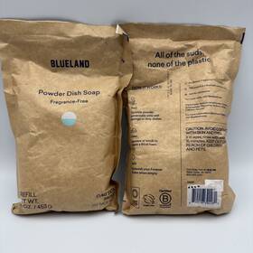 Blueland 810018390280 2 Packs-blueland Powder Dish Soap 16 Oz Fragrance Free Plastic Eco Friendly