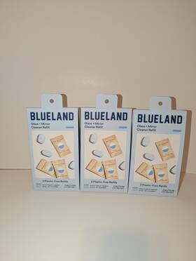 Blueland 810018396664 3 Packs Glass Mirror Cleaner Refill Unscented 9 Plastic-free Refills