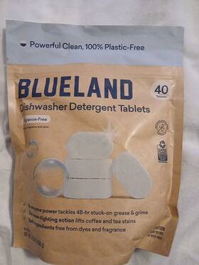 Blueland 810018397890 Blue Land Fragrance Free Dishwasher Detergent Tablets - 9.5oz/40ct Ship