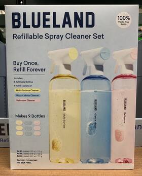 Blueland 810018398262 Refillable Spray Cleaner Set Multi-surface Glass Mirror Bathroom