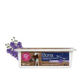 Bona 737025020828 Hardwood Floor Disposable Wet Cleaning Pads Lavender Scent 12-count