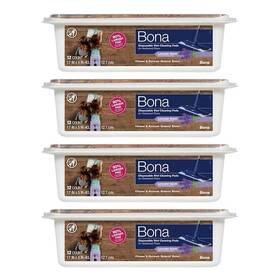 Bona 737025023300 Hardwood Floor Disposable Wet Cleaning Pads Lavender Scent 12 Count 4-pack