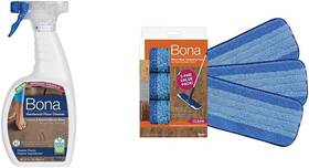 Bona 744759449764 Hardwood Floor Cleaner Spray With Microfiber Pad 32 Fl Oz 3 Pack