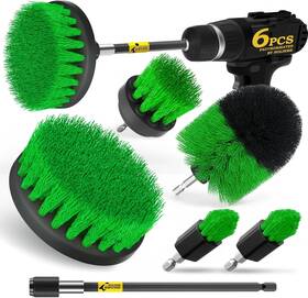 Branded 726084169142 6pack Drill Brush Power Scrubber Cleaning Extended Long Attachment Set All