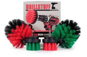 B07srczp8j Branded 4-piece Cordless Drill Scrub Brush Attachment Kit Medium Green And Stiff Red Ve