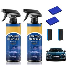 Qeca2025 Branded Quick Effect Car Coating Spray 2 Pack Waterless Wash Polish Paint Protection