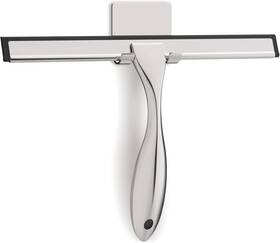 Branded01 313040142167 All-purpose Stainless Steel Shower Squeegee For Glass Doors With Adhesive Hooks