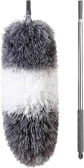Branded01 726084597563 Microfiber Feather Duster With Extendable Pole 100 Inch Telescoping Cobweb F