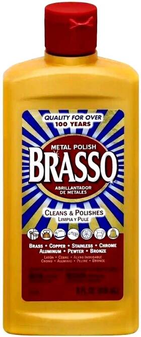 Brasso 640206373630 Metal Polish Brass For Copper Stainless Steel Chrome Aluminum Bronze 8oz
