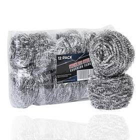 8541946445 Brheez Stainless Steel Cleaner Scouring Pads 12 Pack - Industrial Commercial