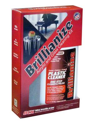 Brillianize 853288004235 Plastic And Glass Cleaning Kit With Microsuede Polishing Cloth