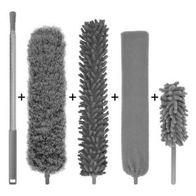 Xfl2020121901 Brilliantray 5-in-1 Microfiber Duster With Extension Pole 30-100 Inch Kit For High Ceiling Fan