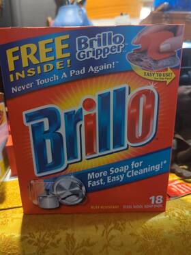 Brillo 033200030072 New Steel Wool Soap Pads Large 18ct Gripper Rust Resistant 2001