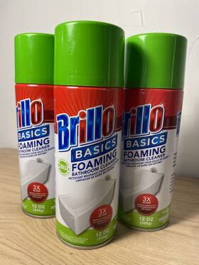Brillo 810020280739 New 3-pack Lot Basics Foaming Bathroom Cleaner 12oz Soap Scum Hard Water
