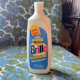 H06085d Brillo Vintage 90s Mild Abrasive Scrub And Scour Liquid Cleaner 26 Oz Discontinued