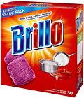 Brillo New Count 30 Steel Wool Soap Pads Jumbo Red Free Shipping 070881233309