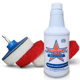 Bring It On 650415172870 Cleaner Hard Water Stain Remover Shower Door Plus Scrubbing Drill Pads