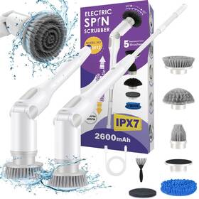 Brivennor 616421918185 Electric Spin Scrubber Cordless Shower With 5 Replaceable Brush Hea