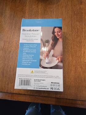 Brookstone 198018550423 Electric Power Scrubber Sponge Set Dish Cleaner Handheld Rechargeable