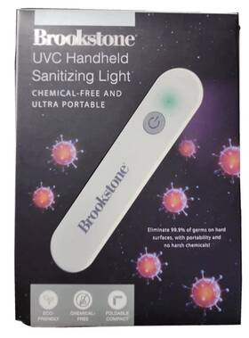 Bsuv999wh Brookstone Uvc Handheld Sanitizing Light Chemical Free - Kills 99.9% Of Germs