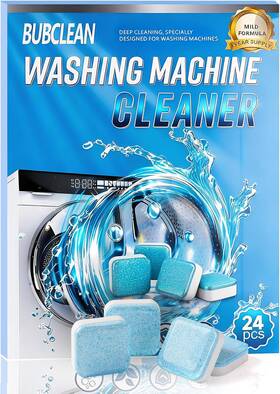 Bubclean 313092579553 24 Pack Washing Machine Cleaner Descaler Deep Cleaning Tablets For Front Loader