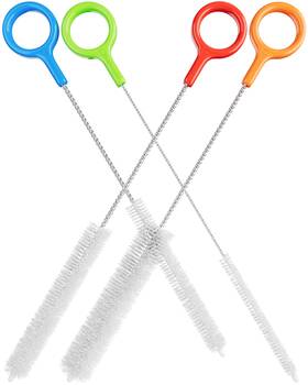 Buenalife 065017031107 Heavy Duty Cleaning Brushes Set Of 4 - Extra Long Straw Cleaners For Metal An