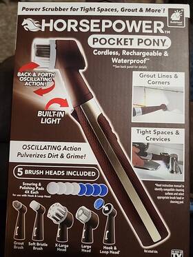 Bulbhead 097298055607 Horsepower Pocket Pony Power Scrubber Waterproof Cordless Pocket-sized New