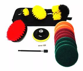 Canny Gorilla Inc. 630808323713 15 Pcs Drill Brush Set With Scour Kit Extension And Storage Bag