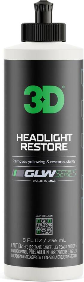 355oz8 Car Care Products Glw Series Headlight Restore 2-step Kit Removes Oxidation Scratches And Yellowi