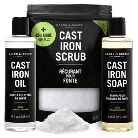 Caron & Doucet 628308949830 New Ultimate Cast Iron Set Seasoning Oil Cleaning Soap And Restoring Scrub