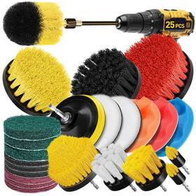 Casaculina 731041394864 25 Pack Drill Brush Attachment Set Scrub Pads And Sponge All Purpose Power Cl
