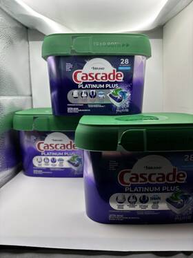 00030772061602 Cascade 030772061602 3 Pack 28 Count Platinum Plus Dishwasher Detergent Pacs Fresh Scent