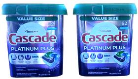 Cascade 030772061688 Platinum Plus Dishwasher Pods Detergent Fresh Scent 62 Ct 2 Pk 124 Total