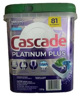 Cascade 030772141953 Platinum Plus Dishwasher Detergent Pods Fresh Scent 81 Actionpacks Dawn